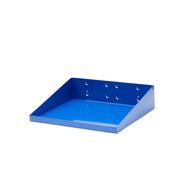 Triton Products 12 In. W x 10 In. D Blue Epoxy Coated LocBoard Steel Shelf with 6 Holes for Garment Hangers 56120-BLU - main